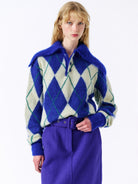 Zoe Sweater - Blue & Yellow — view 2