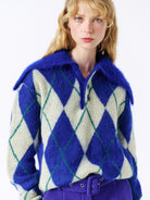 Zoe Sweater - Blue & Yellow — view 4